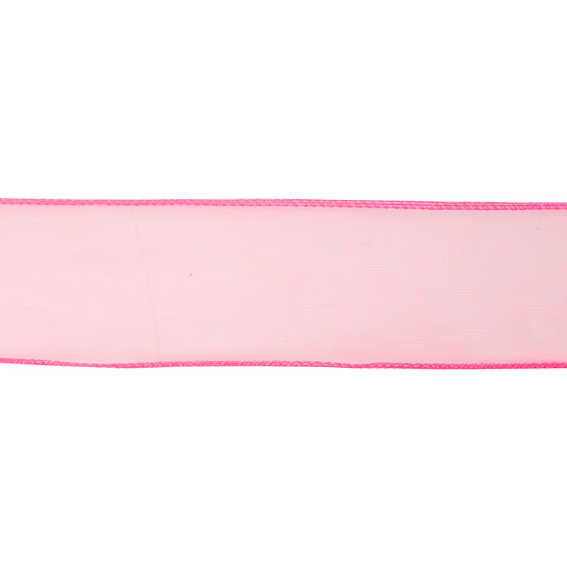 1 1/2" Wired Sheer Ribbon | Hot Pink | 50 Yard Roll