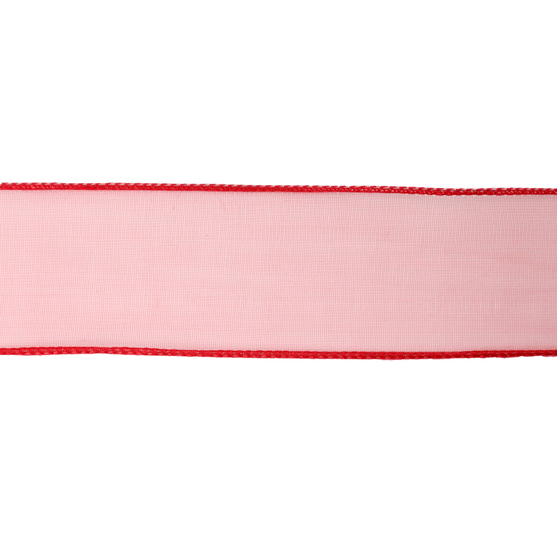 1 1/2" Wired Sheer Ribbon | Red | 50 Yard Roll