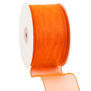 2 1/2" Wired Sheer Ribbon | Orange | 50 Yard Roll