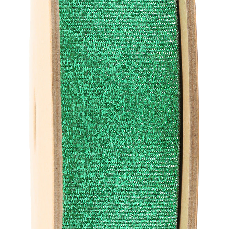 1" Metallic Grosgrain Ribbon | Green | 25yd Roll
