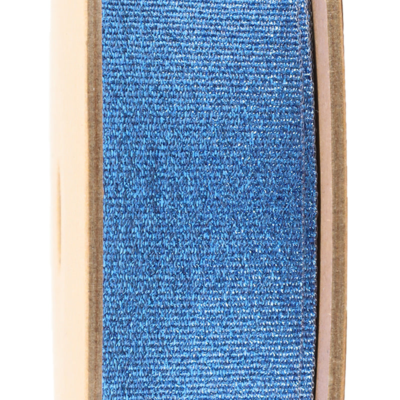 1" Metallic Grosgrain Ribbon | Blue | 25yd Roll