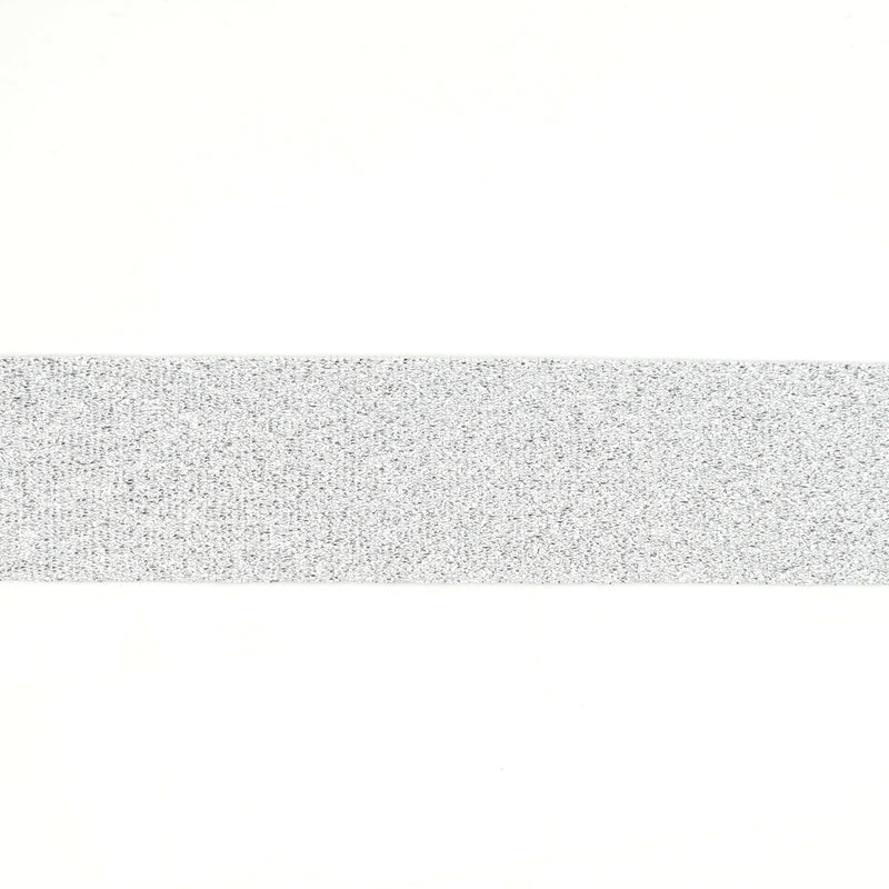 1" Metallic Grosgrain Ribbon | Bright Silver | 25yd Roll
