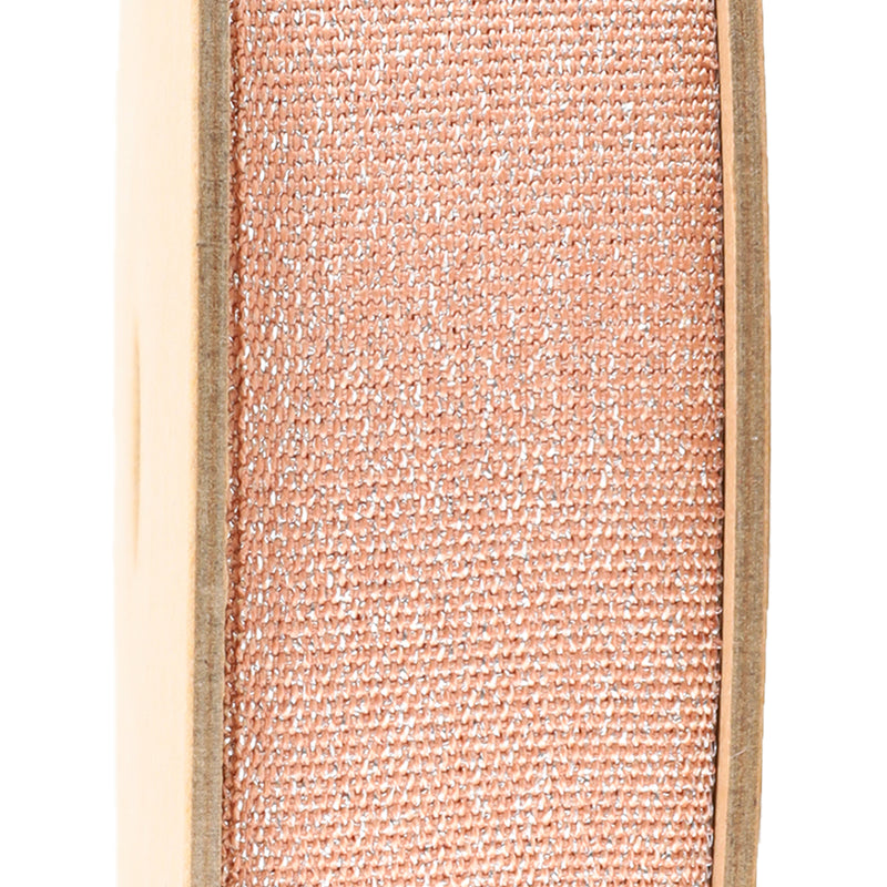 1" Metallic Grosgrain Ribbon | Peach Melba| 25yd Roll
