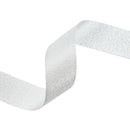 1" Metallic Grosgrain Ribbon | Pale Silver| 25yd Roll