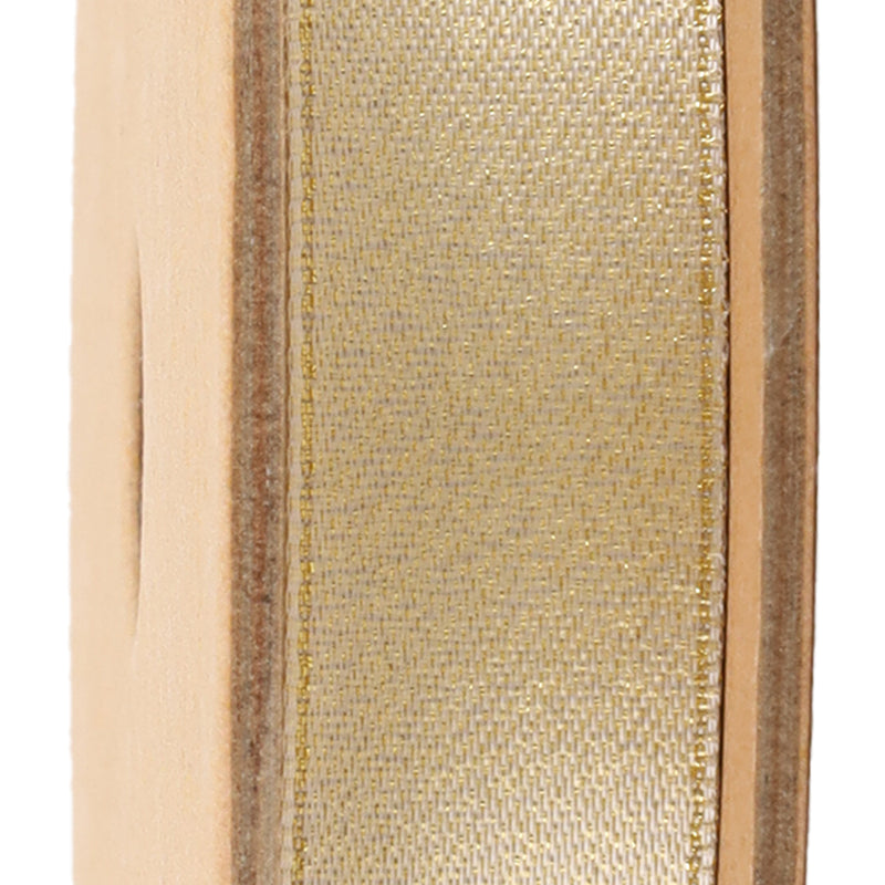 1" Metallic Grosgrain Ribbon | Pale Gold | 25yd Roll