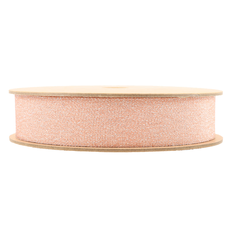 1" Metallic Grosgrain Ribbon | Peach Melba| 25yd Roll