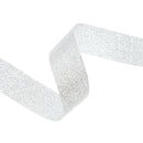 1" Metallic Grosgrain Ribbon | Bright Silver | 25yd Roll