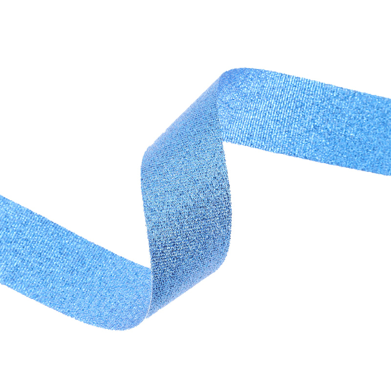 1" Metallic Grosgrain Ribbon | Blue | 25yd Roll