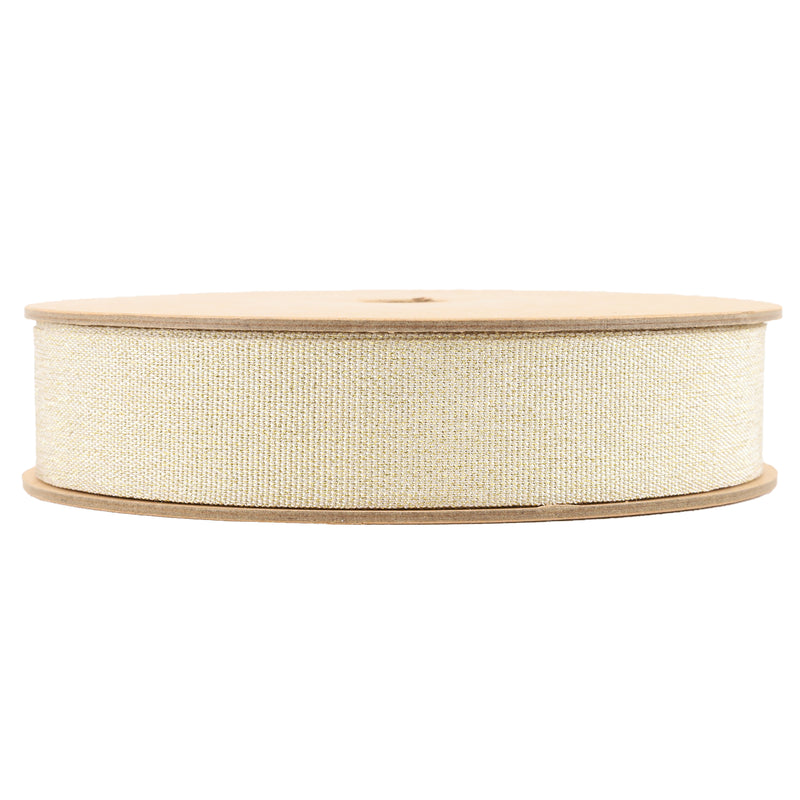 1" Metallic Grosgrain Ribbon | Champagne | 25yd Roll