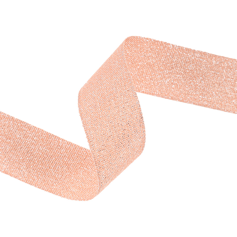 1" Metallic Grosgrain Ribbon | Peach Melba| 25yd Roll