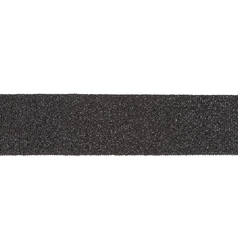 1" Metallic Grosgrain Ribbon | Black | 25yd Roll