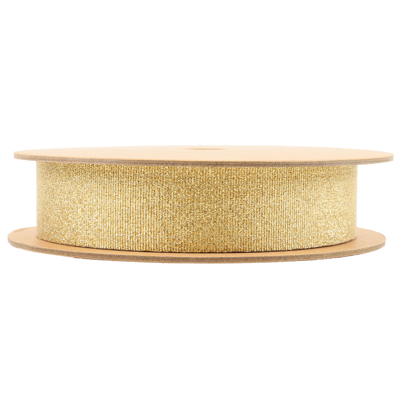 1" Metallic Grosgrain Ribbon | Gold | 25yd Roll
