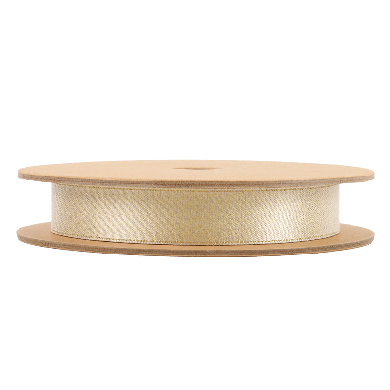 1" Metallic Grosgrain Ribbon | Pale Gold | 25yd Roll
