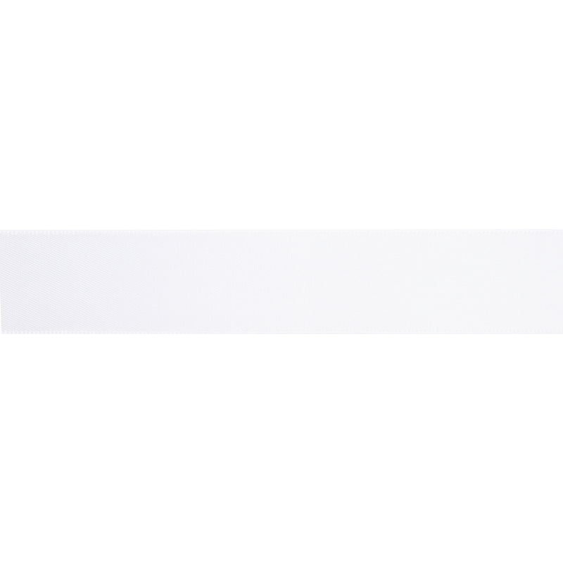 1" Double Face Satin Ribbon | White (029) | 100 Yard Roll