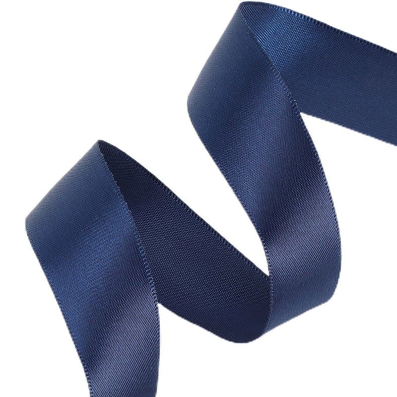 1" Double Face Satin Ribbon | Navy (370) | 25 Yard Roll