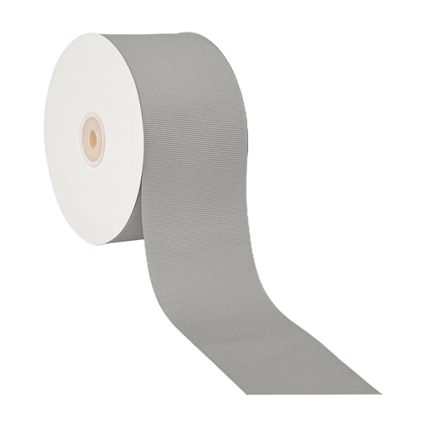 3" Textured Grosgrain Ribbon | Grey (015) | 50 Yard Roll