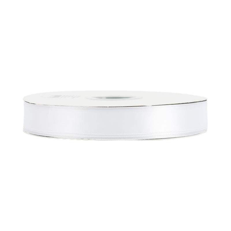 1" Double Face Satin Ribbon | White (029) | 50 Yard Roll