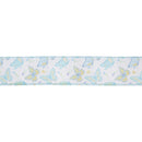 1 1/2" Wired Ribbon | White/Blue Butterflies | 10 Yard Roll