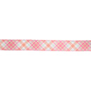 1 1/2" Wired Ribbon | Pink Bias Plaid | 10 Yard Roll