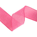 2 1/2 Wired Ribbon | Bright Pink Linen | 10 Yard Roll