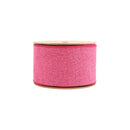 2 1/2 Wired Ribbon | Bright Pink Linen | 10 Yard Roll