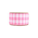 2 1/2" Wired Ribbon | White/Spring Pink Gingham | 10 Yard Roll