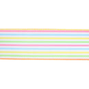 2 1/2 Wired Ribbon | White w/ Pastel Stripe | 10 Yard Roll