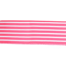 2 1/2 Wired Ribbon | Hot Pink/White Stripe | 10 Yard Roll