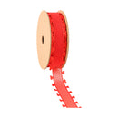 1" Organza Trim | Heart Edging Red | 10 Yard Roll