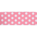 2 1/2 Wired Ribbon | Pink w/ White Polka Dot | 10 Yard Roll