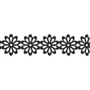 1 1/2 Ultra Sonic Trim | Large Flower Silhouette Black | 10 Yard Roll