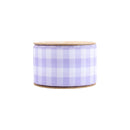 2 1/2" Wired Ribbon | White/Spring Lavender Gingham | 10 Yard Roll