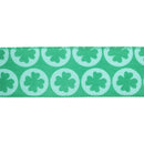 2 1/2 Wired Ribbon | Green Four Leaf Clover | 10 Yard Roll