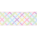 2 1/2 Wired Ribbon | White w/ Pastel Bias Plaid | 10 Yard Roll