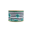 2 1/2 Wired Ribbon | Black/White Stripe Shamrock | 10 Yard Roll