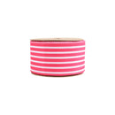 2 1/2 Wired Ribbon | Hot Pink/White Stripe | 10 Yard Roll