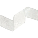 2 1/2" Wired Woven Agate Ribbon | White/Silver | 10 Yard Roll