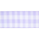 2 1/2" Wired Ribbon | White/Spring Lavender Gingham | 10 Yard Roll