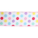 2 1/2" Wired Ribbon | White w/ Pastel Dots | 10 Yard Roll