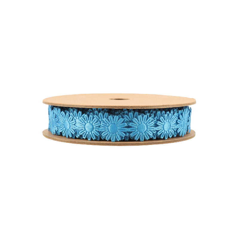 3/4" Ultra Sonic Trim | Daisy Flower Blue | 10 Yard Roll