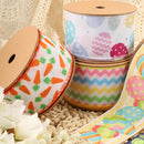 2 1/2" Wired Ribbon | White w/ Bright Ric Rac Green/Pink/Blue/Yellow | 10 Yard Roll