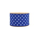 2 1/2 Wired Ribbon | Blue w/ Multi White Stars | 10 Yard Roll
