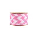 2 1/2 Wired Ribbon | Pink/White Herringbone | 10 Yard Roll