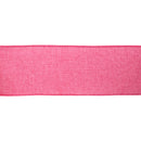 2 1/2 Wired Ribbon | Bright Pink Linen | 10 Yard Roll