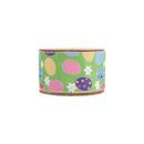 2 1/2 Wired Ribbon | Green w/ Easter Eggs & Flowers | 10 Yard Roll