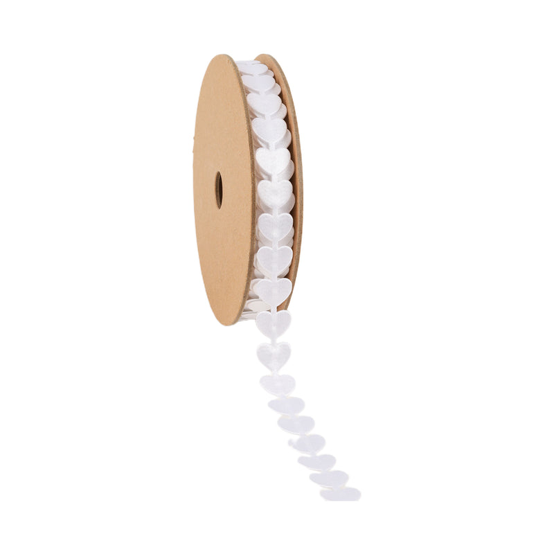 3/4" Ultra Sonic Trim | Running Hearts White | 10 Yard Roll