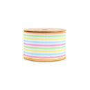 2 1/2 Wired Ribbon | White w/ Pastel Stripe | 10 Yard Roll