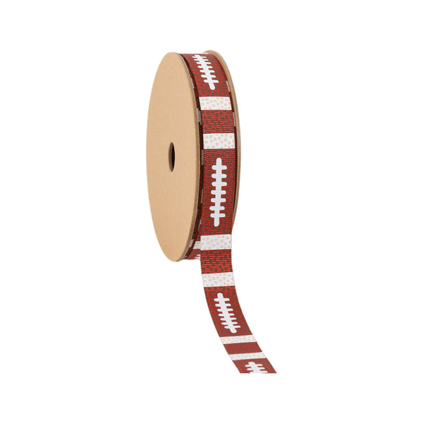 5/8" Printed Grosgrain Ribbon | Football Laces | 25 Yard Roll
