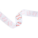 1" Printed Grosgrain Ribbon | Baseballs on White | 25 Yard Roll