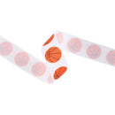 1" Printed Grosgrain Ribbon | Basketballs on White | 25 Yard Roll